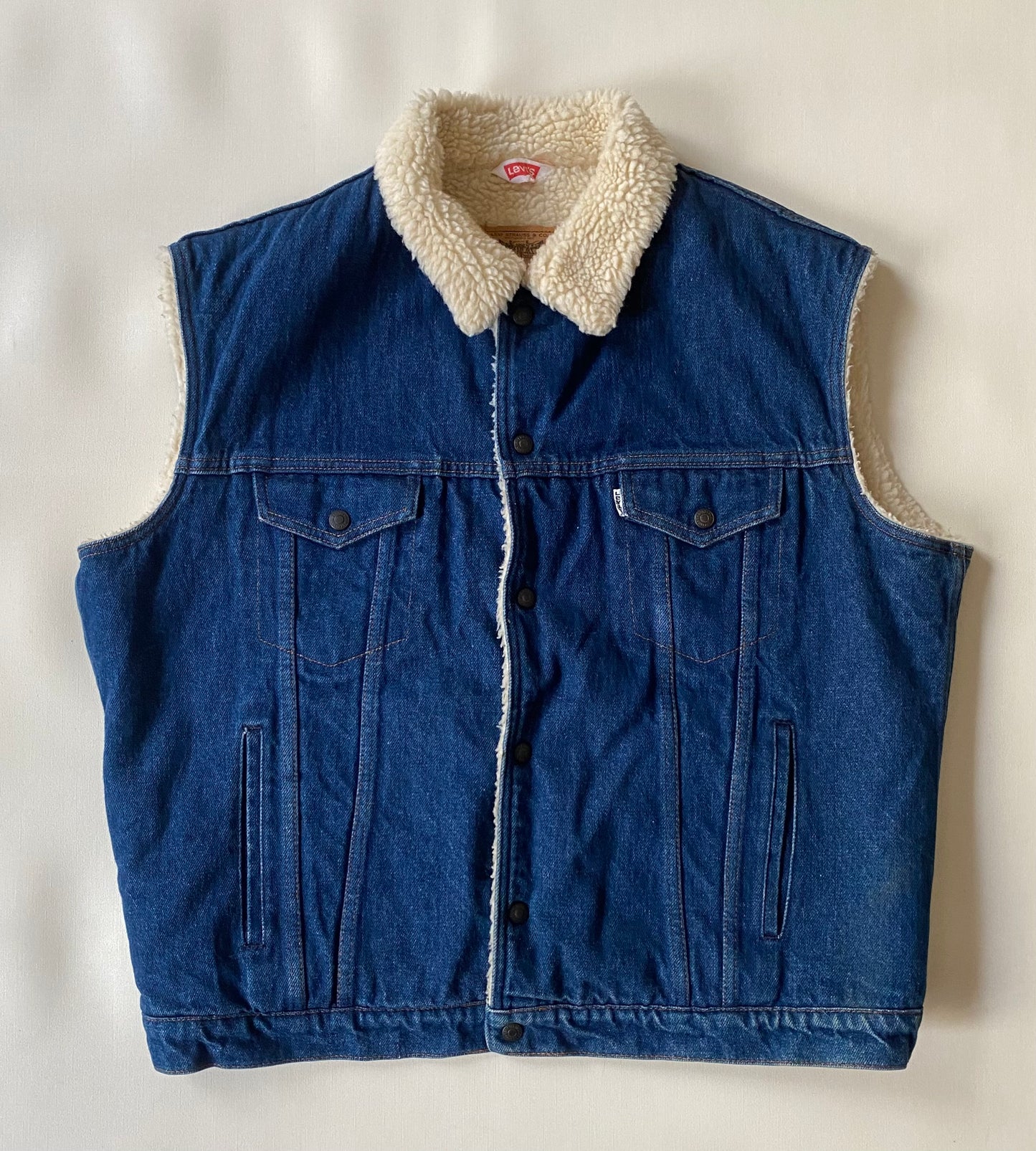 Veste jean polaire Levi's sans manches, bleu marine, L/XL