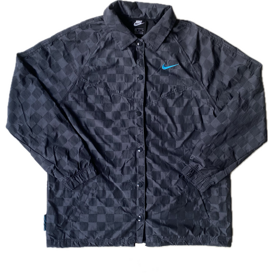 Veste coupe-vent / pluie Nike, anthracite et noir à carreaux, M légèrement oversize