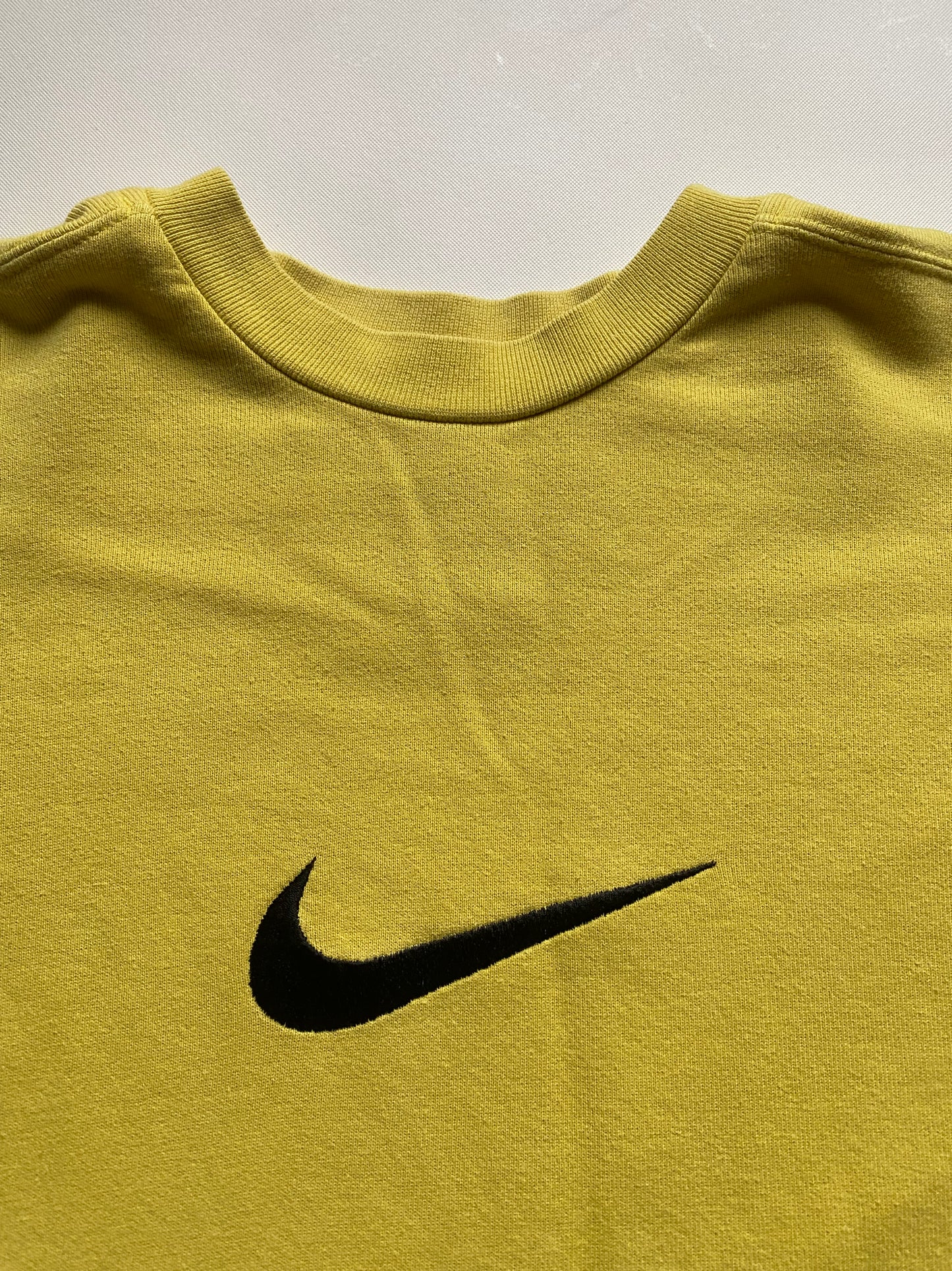 Pull Nike vintage brodé, jaune moutarde, XL