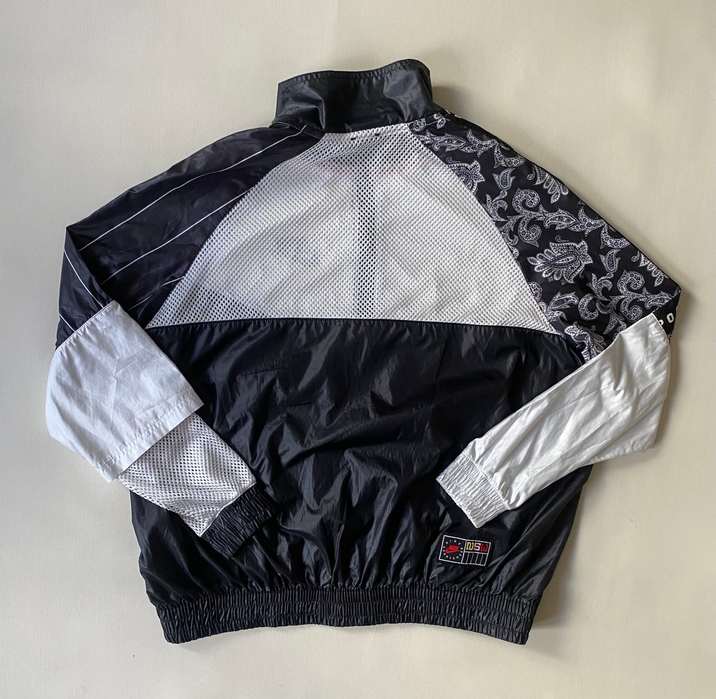 Veste jogging coupe-vent Nike, noir et blanc, S oversize