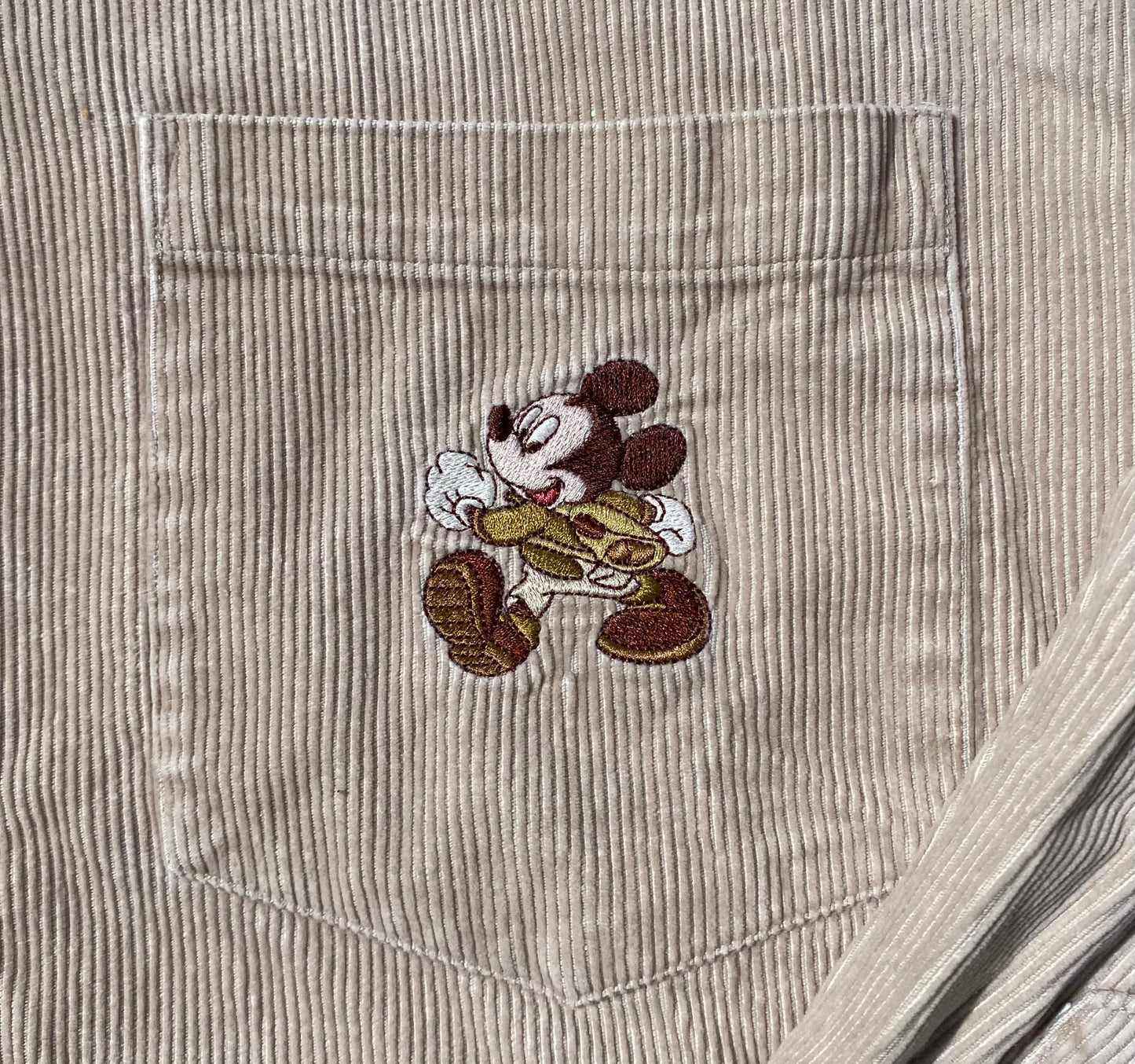 ✅ Chemise velours côtelé collector Mickey Disneyland Paris, beige, XL
