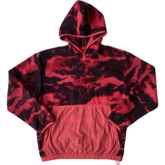 Hoodie polaire Adidas Adventure, rouge et noir, L