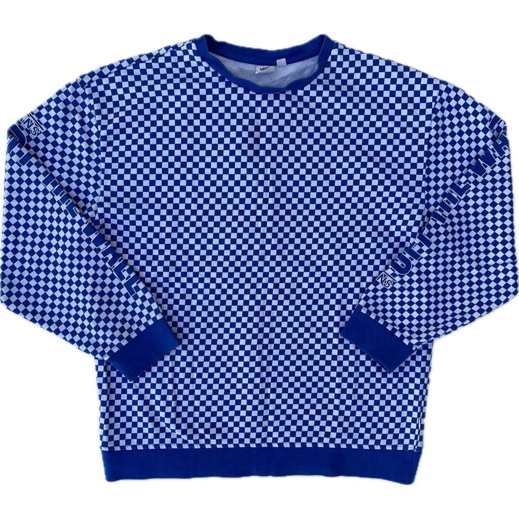 Pull Vans, carreaux bleu et blanc, M