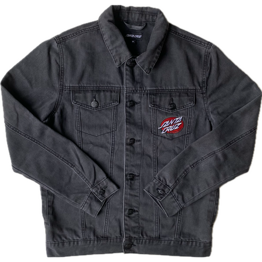 Veste jean Santa Cruz (back logo), gris foncé, M