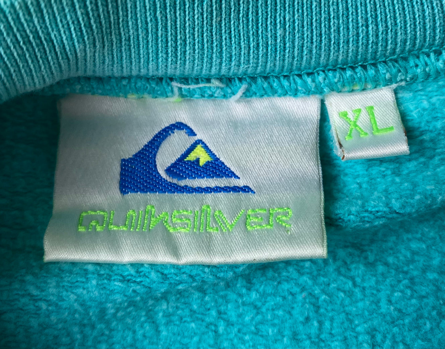 ✅ Pull Quiksilver vintage, bleu turquoise, XL