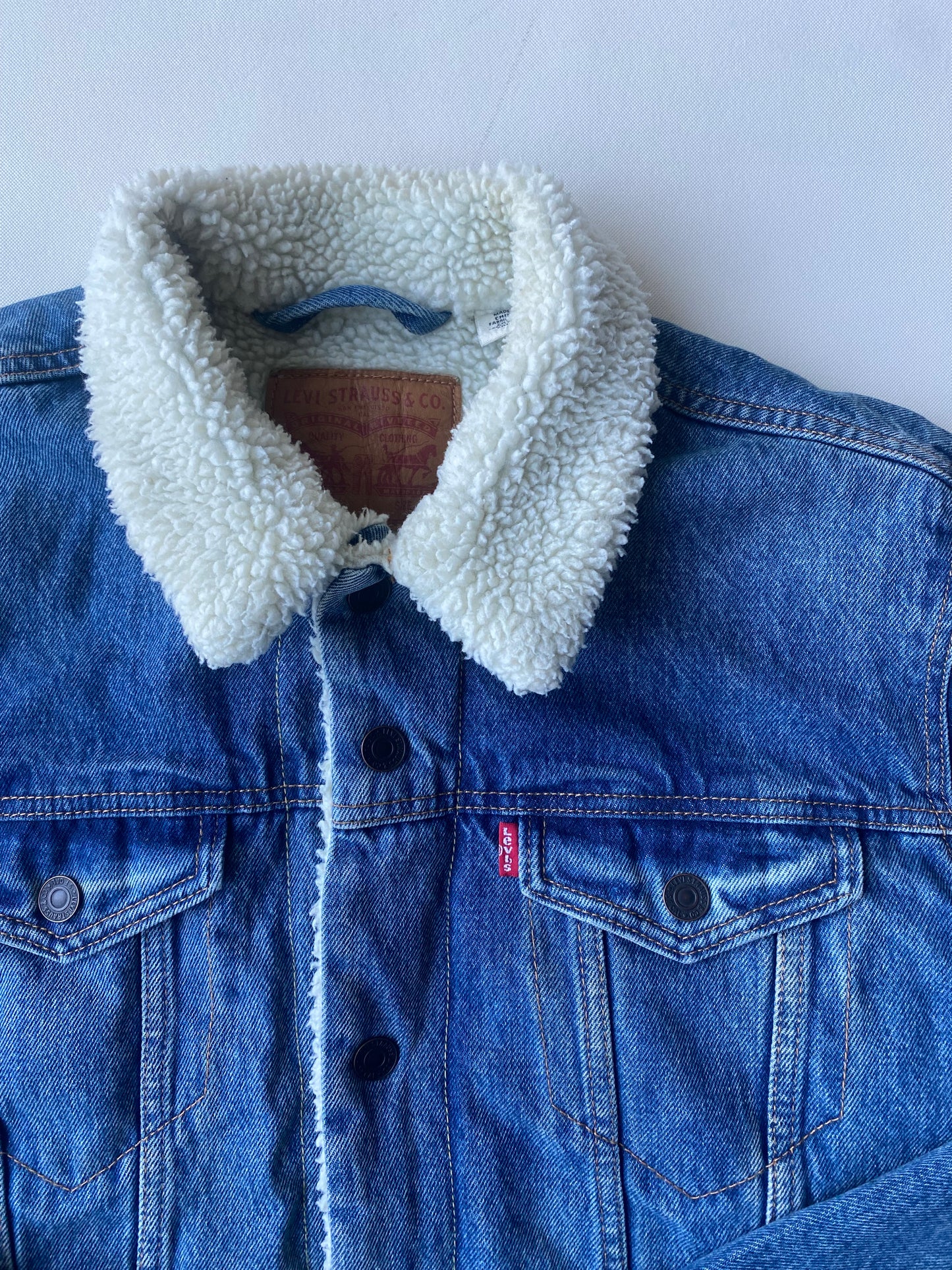 ✅ Veste en jean polaire Levi's, bleu, M/L