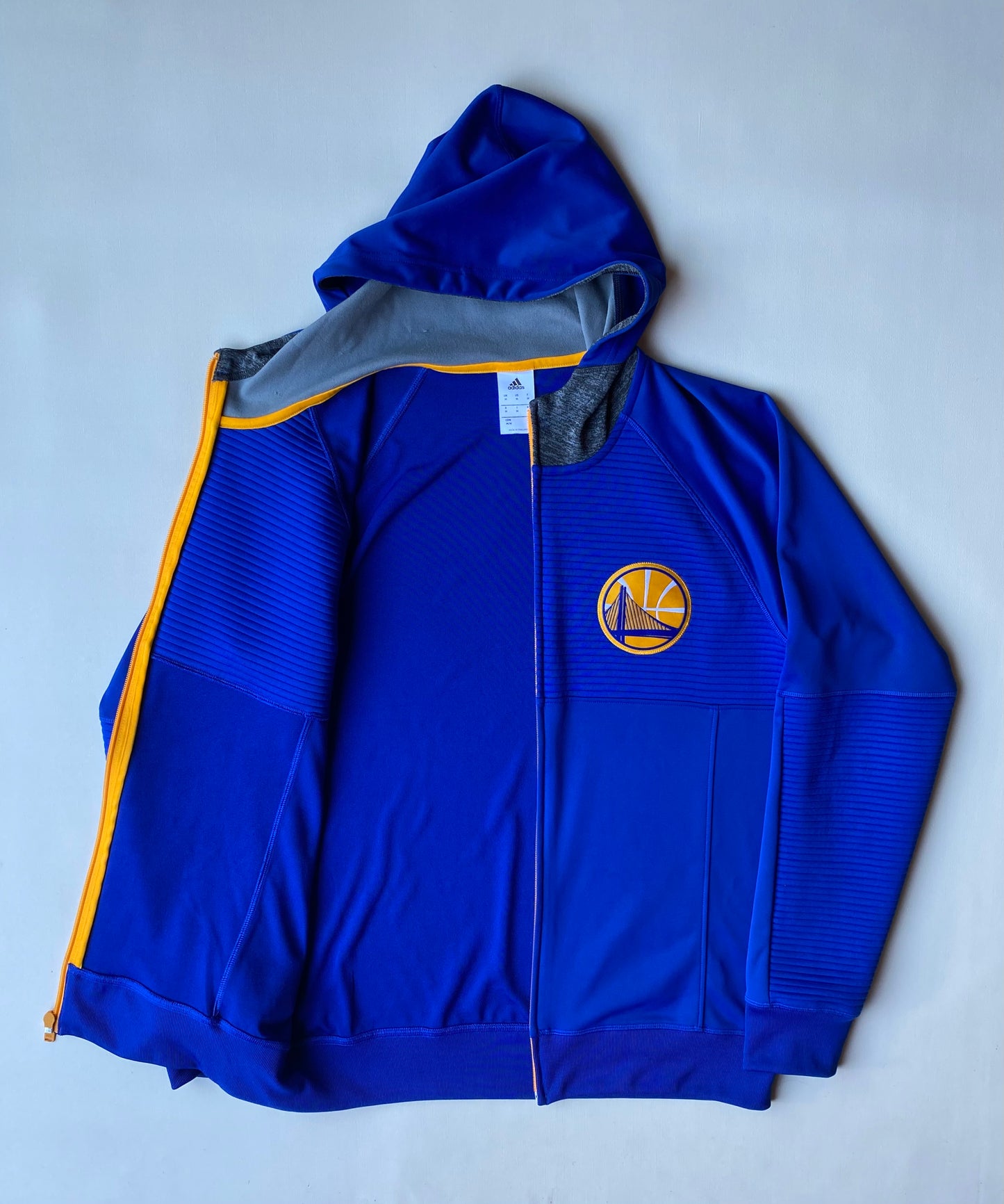 Pull à capuche zippé Adidas, golden state warriors, bleu, M