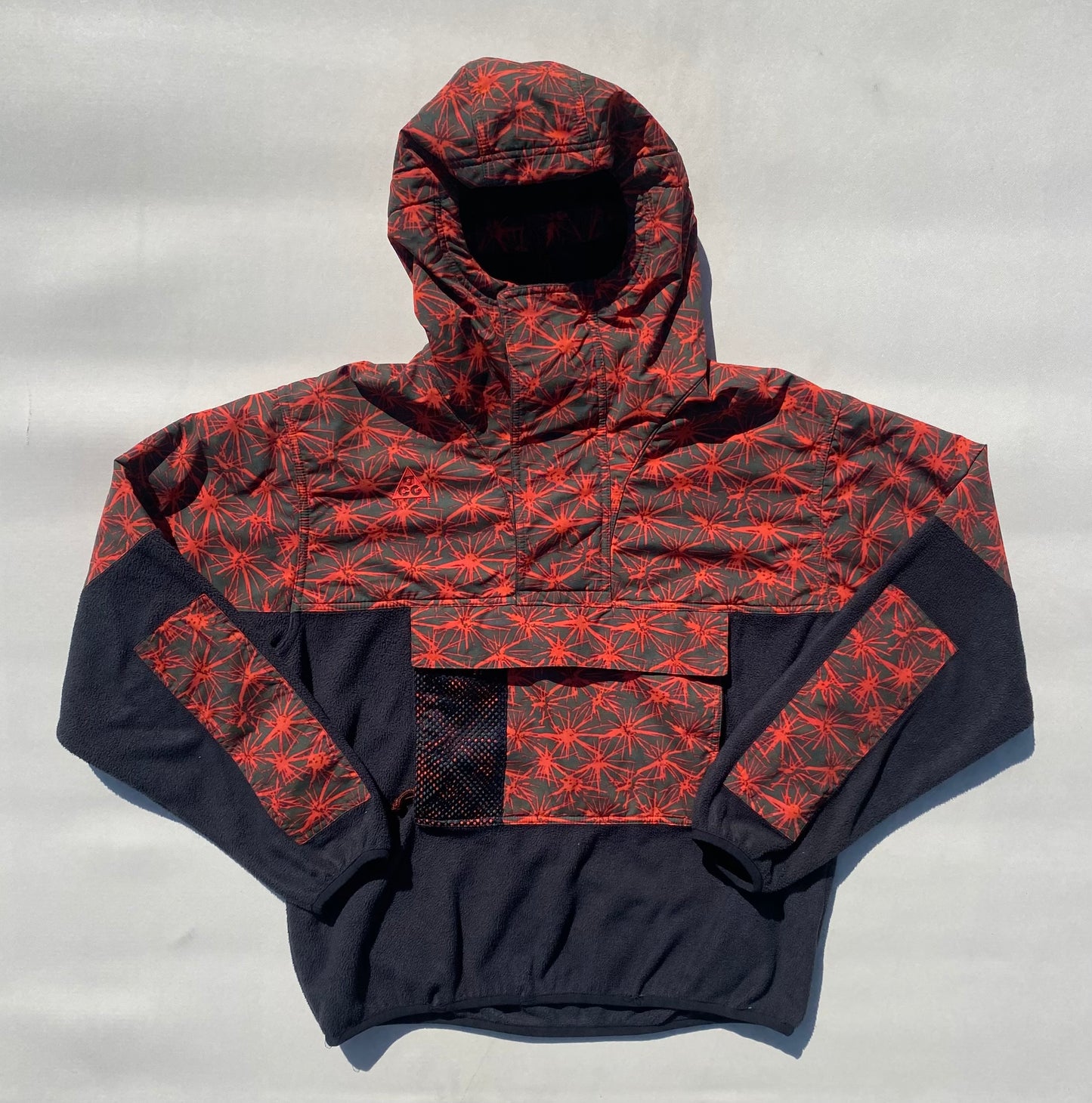 ✅ Veste polaire Nike ACG, noir et motifs rouges, XL