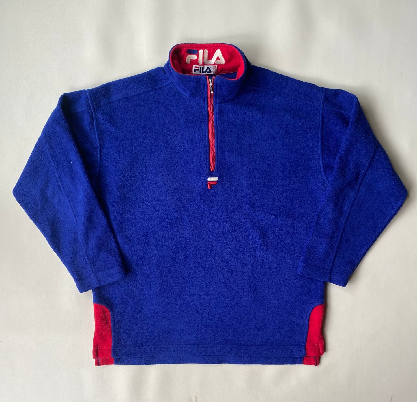 Polaire Fila vintage, bleu, M légèrement oversize