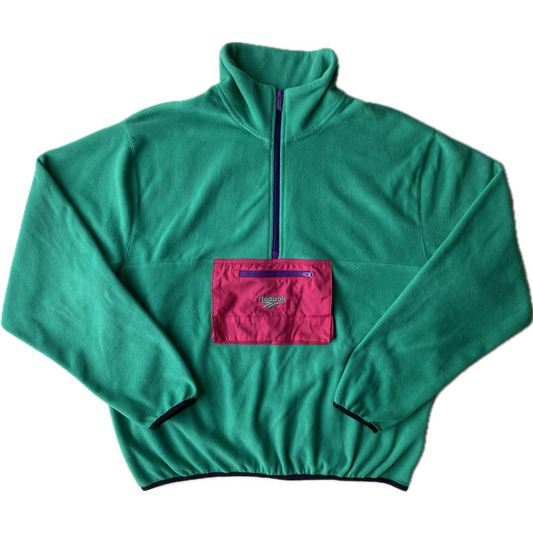 Polaire kangourou Reebok, vert et fuchsia, XL