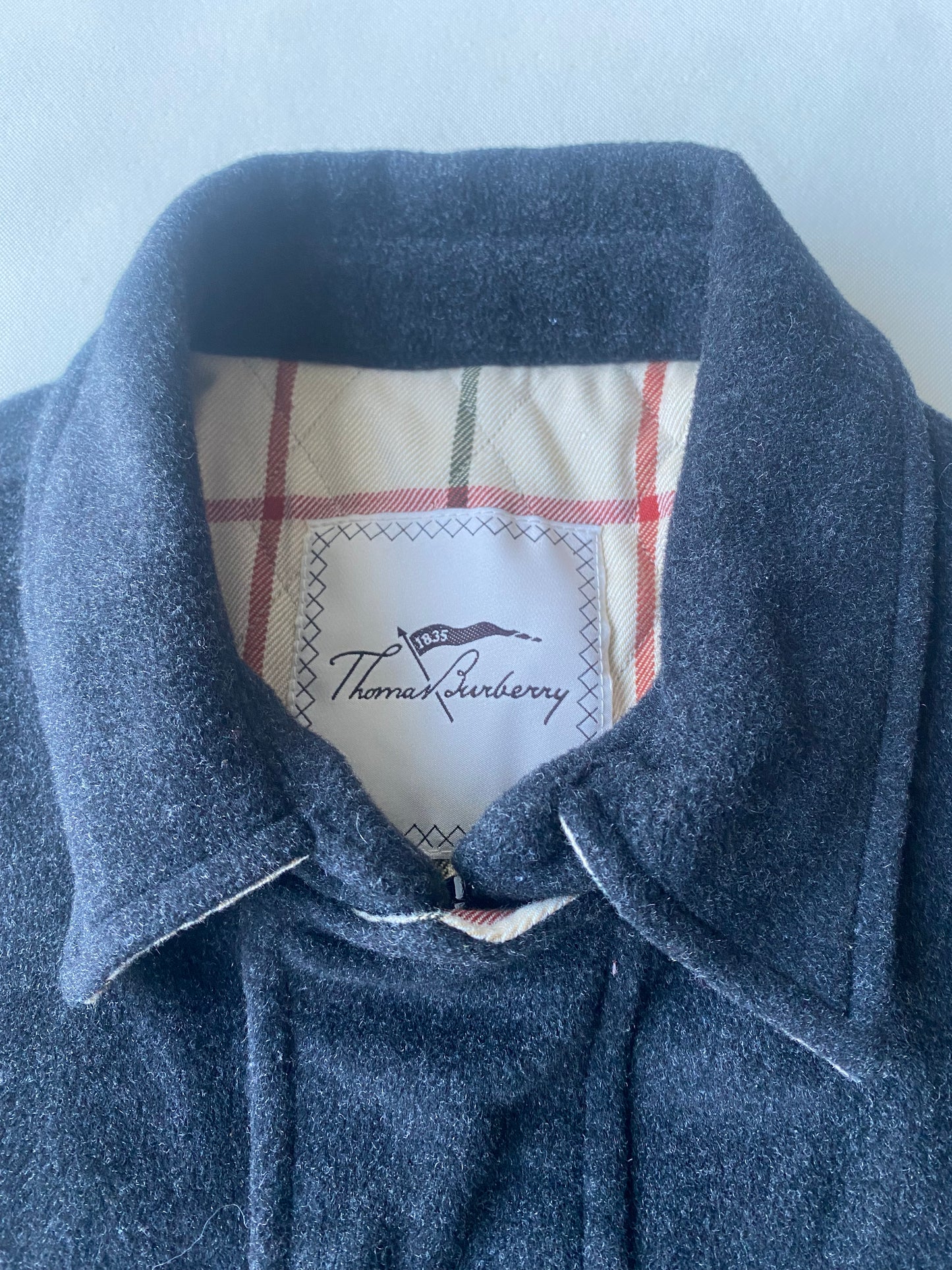 ✅ Manteau laine et cachemire Burberry vintage, gris anthracite, XL