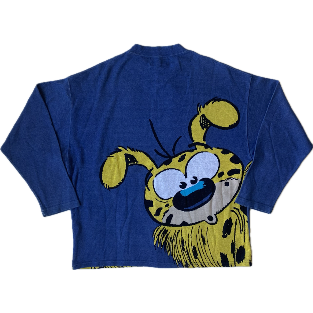 ✅ Pull collector Marsupilami, jaune et bleu, XL