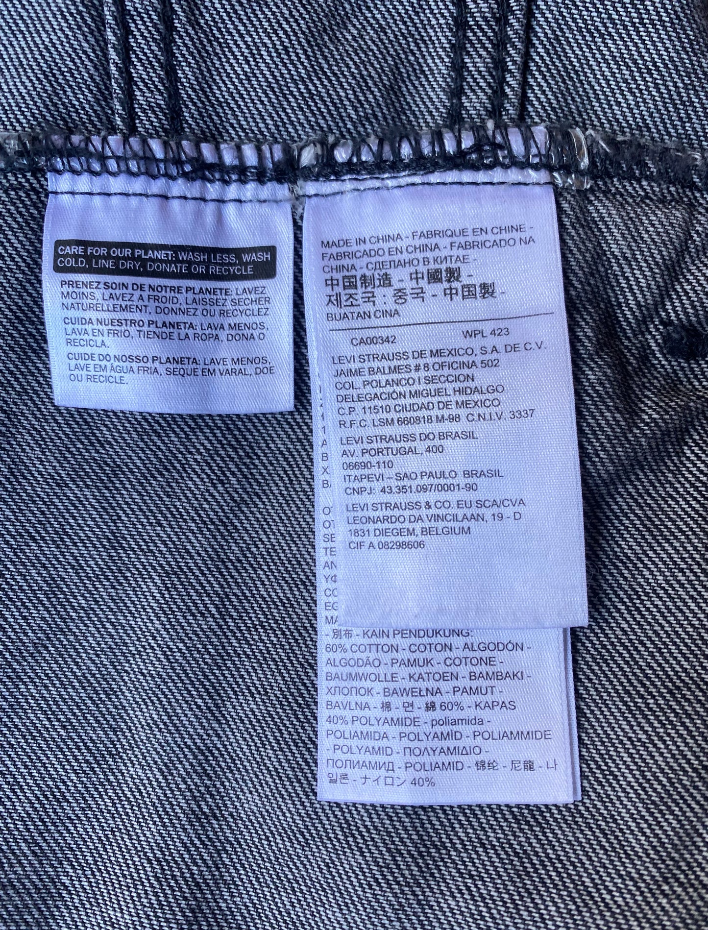 Veste jean Levi's, noir et gris, L légèrement oversize