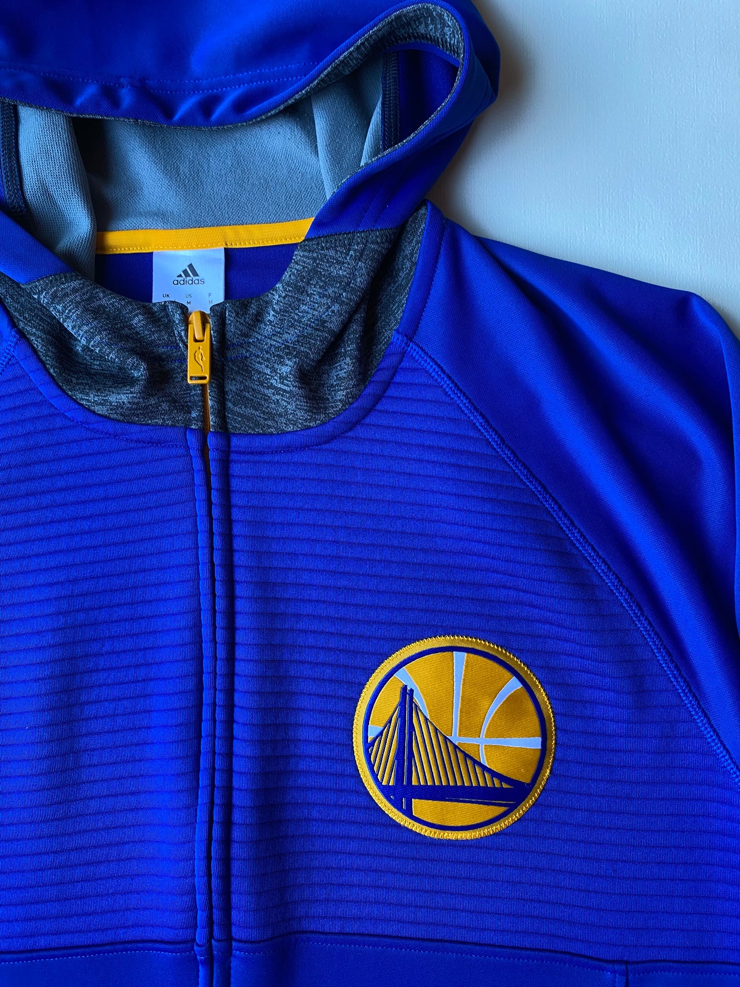 Pull à capuche zippé Adidas, golden state warriors, bleu, M