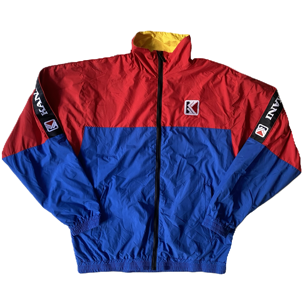 Veste coupe-vent Karl Kani, rouge et bleu, M légèrement oversize