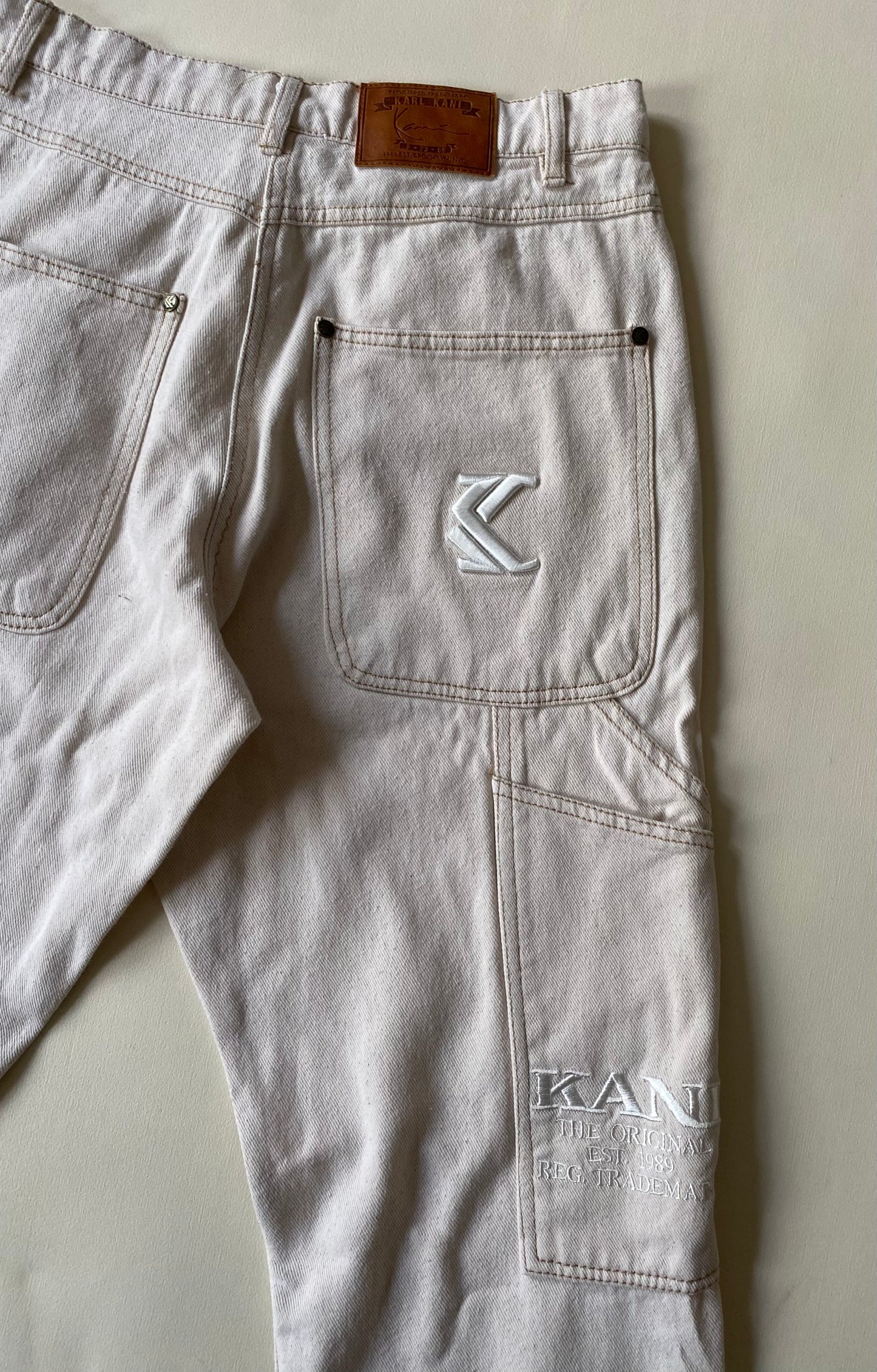 Baggy jean Karl Kani, crème, S (36)