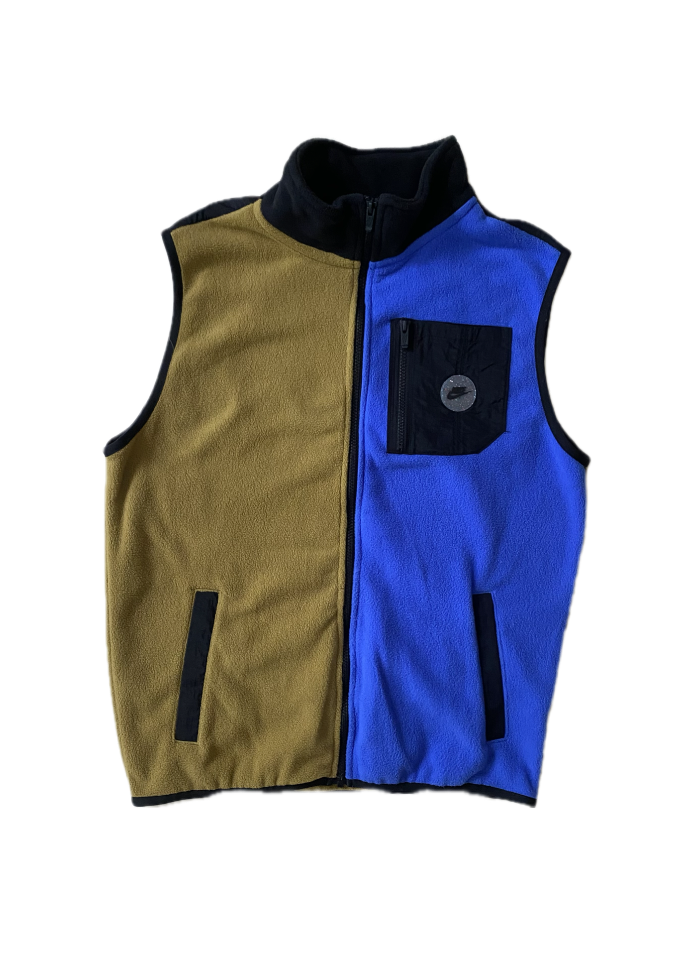 Veste / gilet sans manches polaire Nike, bleu / kaki, S oversize