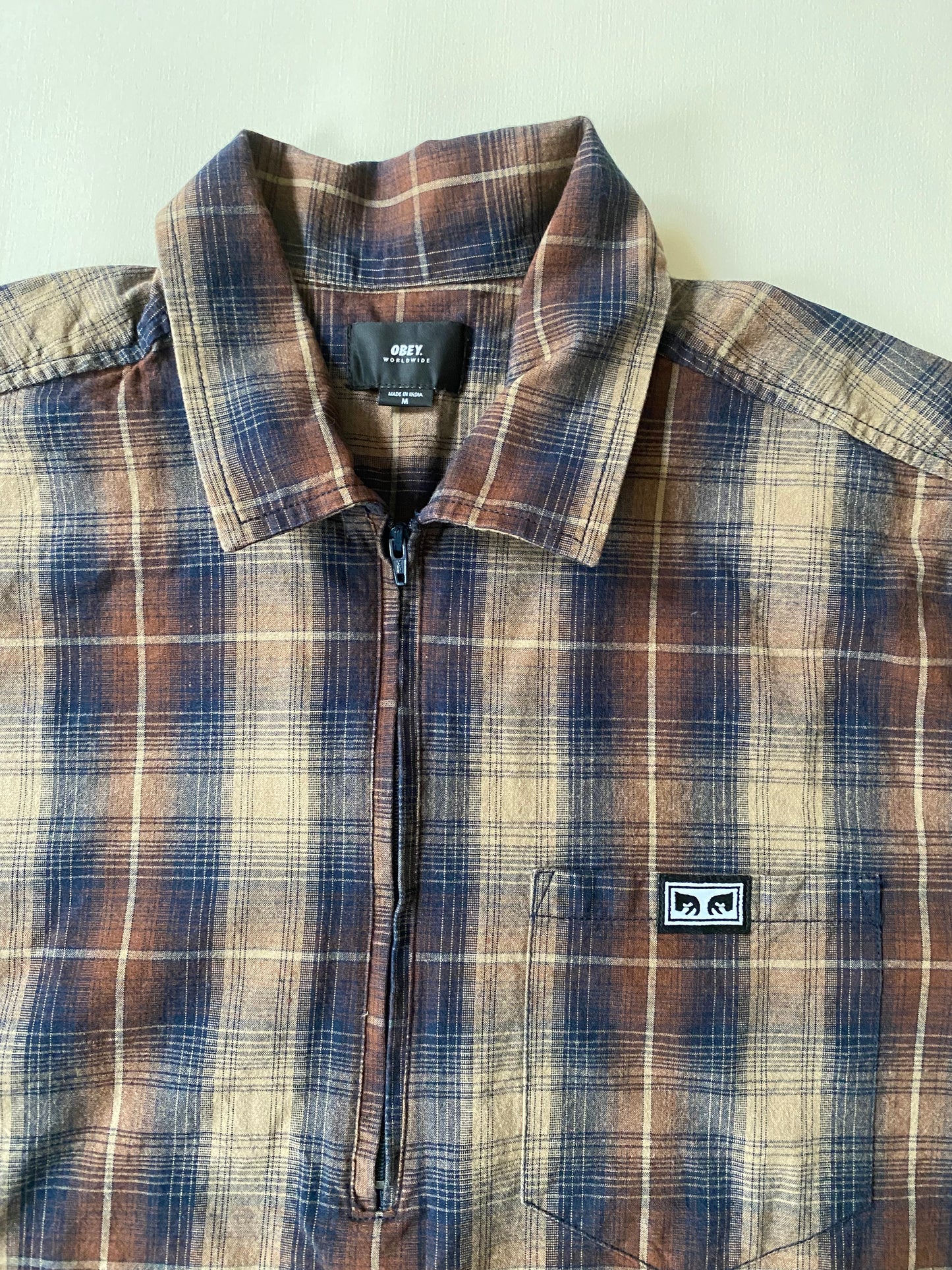 "veste" Chemise à carreaux Obey, marron, M