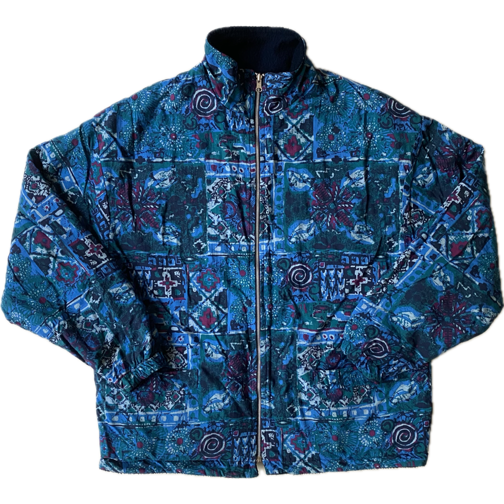 Veste vintage coupe-vent / polaire réversible Oxbow, bleu / bleu marine, L