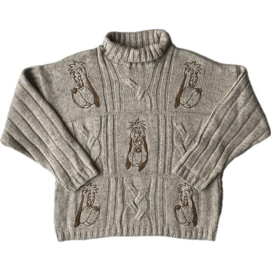 ✅ Pull col roulé collector Droopy, beige, L