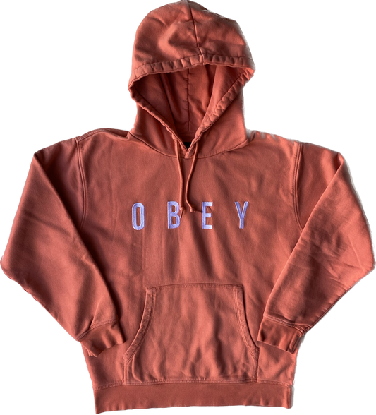 ✅ Pull à capuche Obey, saumon, M