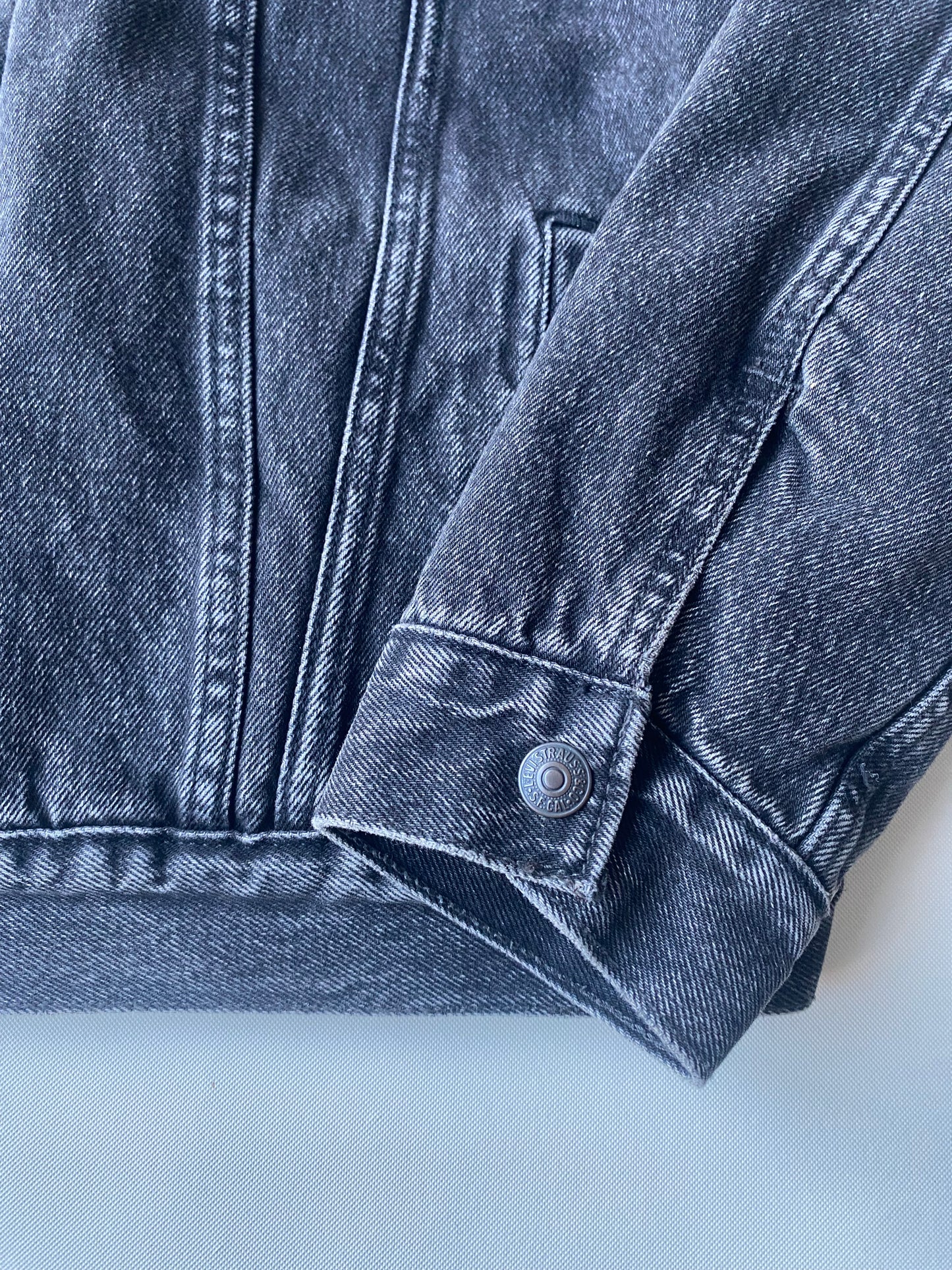 ✅ Veste jean polaire Levi's, gris anthracite / noir, M