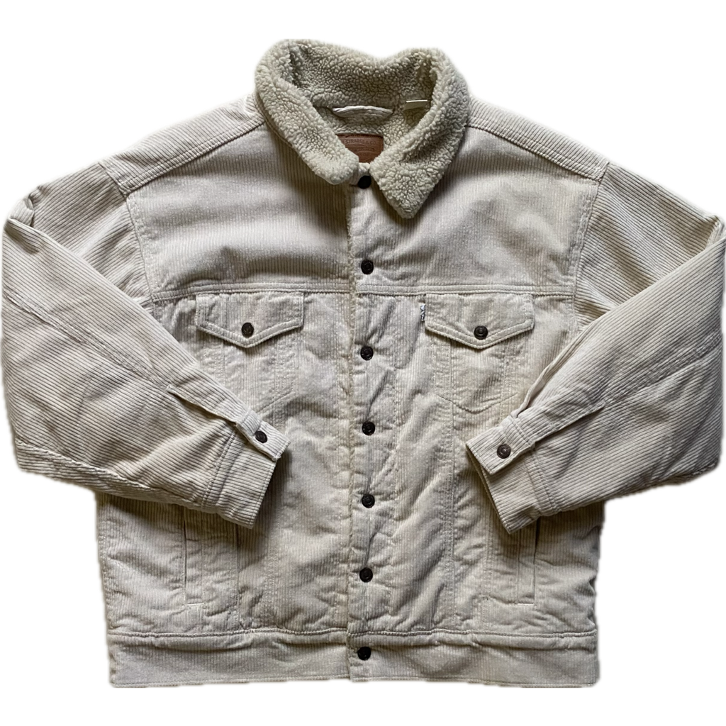 Veste velours côtelé trucker polaire Levi's, beige, M