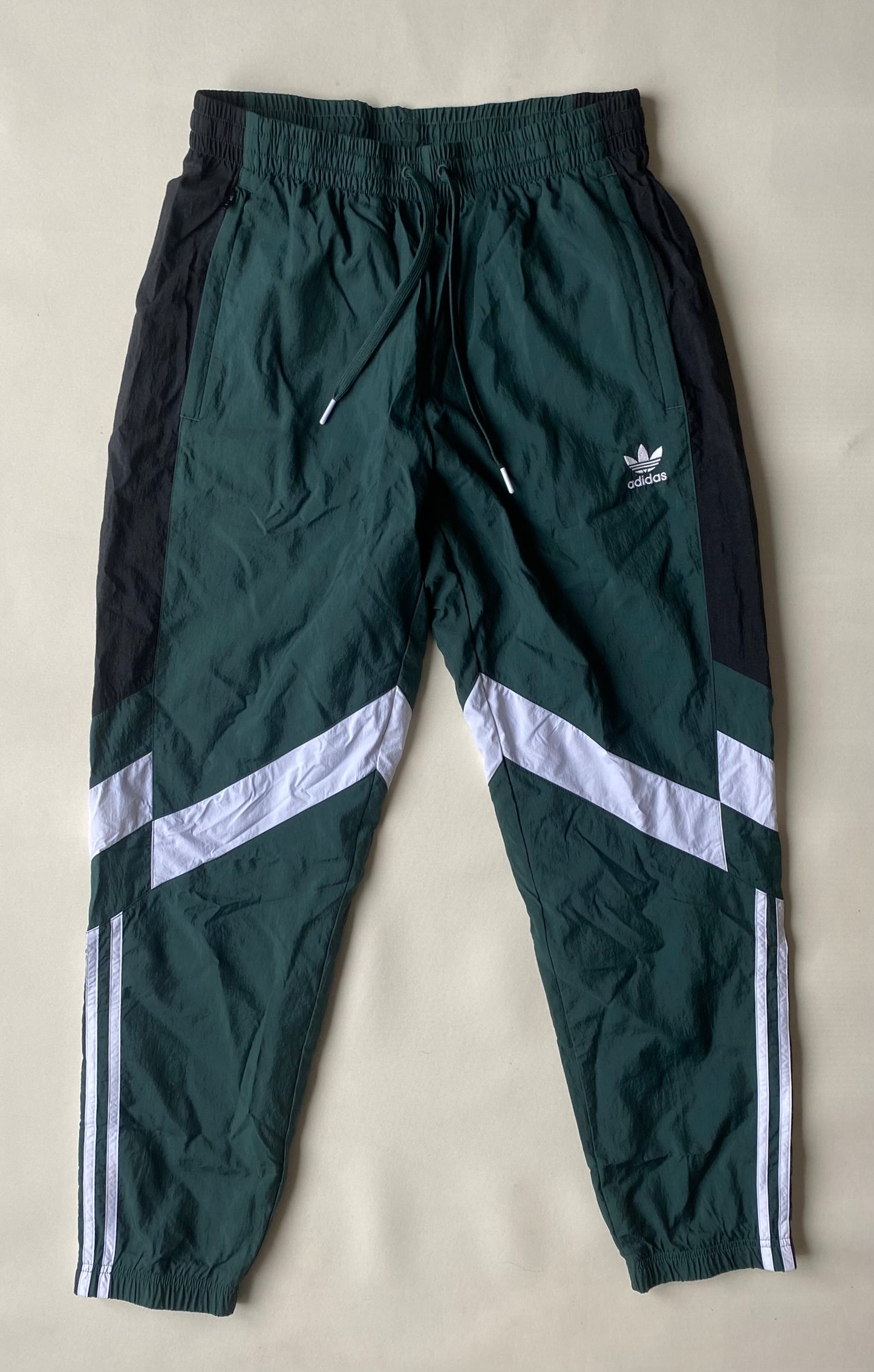 ✅ Pantalon jogging Adidas, vert / noir / blanc, M (38-40)