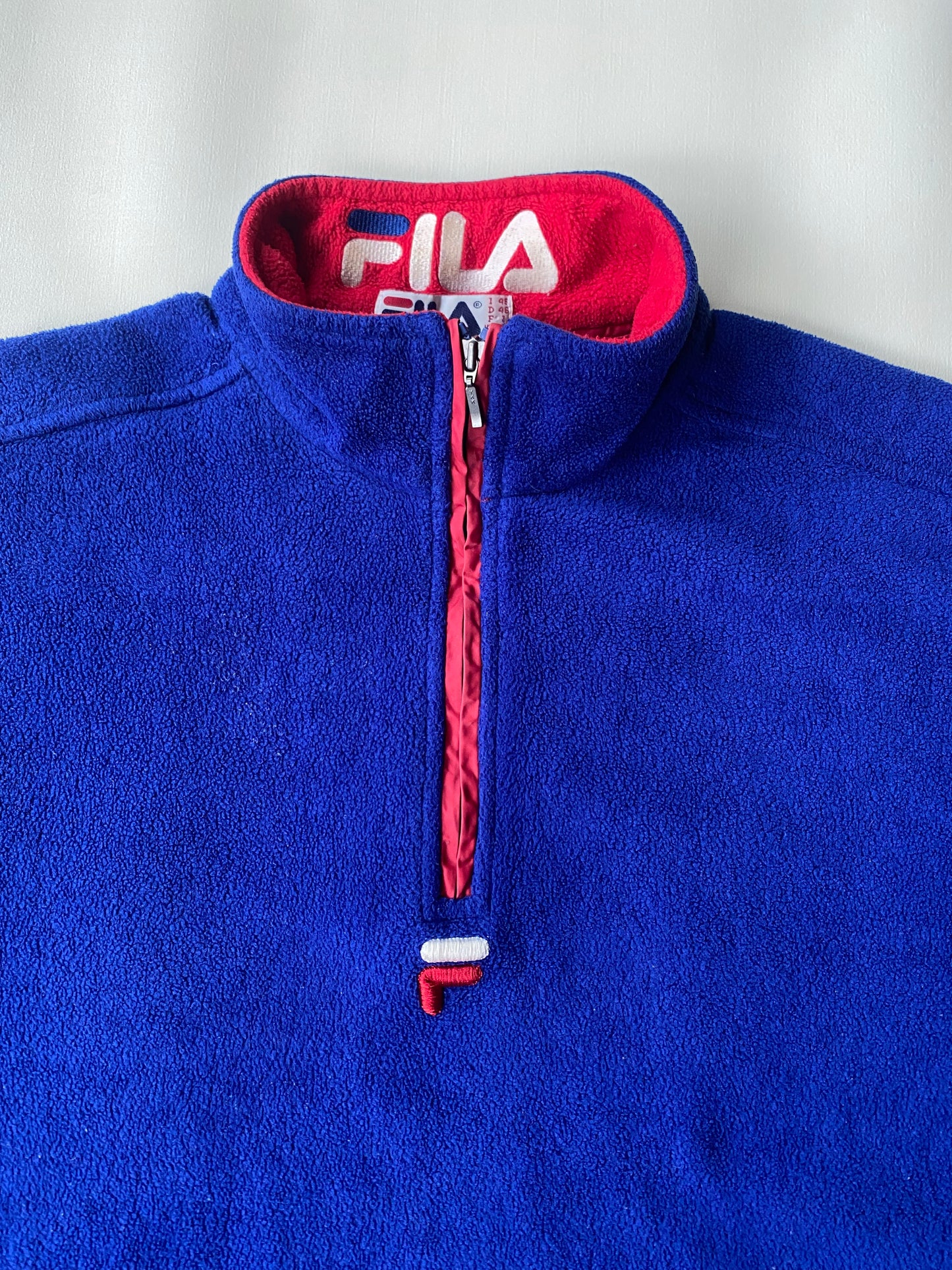 Polaire Fila vintage, bleu, M légèrement oversize