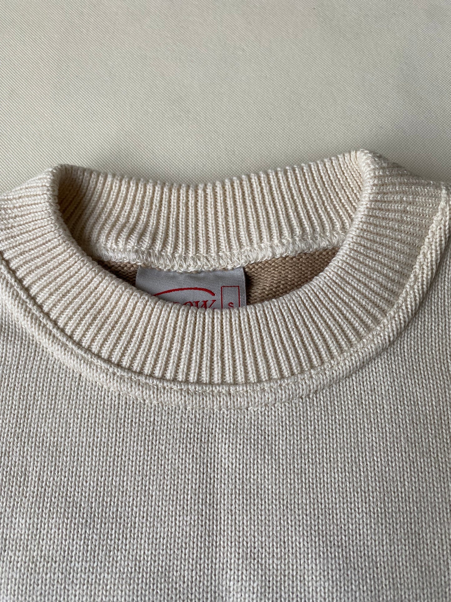 ✅ crewneck mailles Oxbow, crème / marron clair, S femme