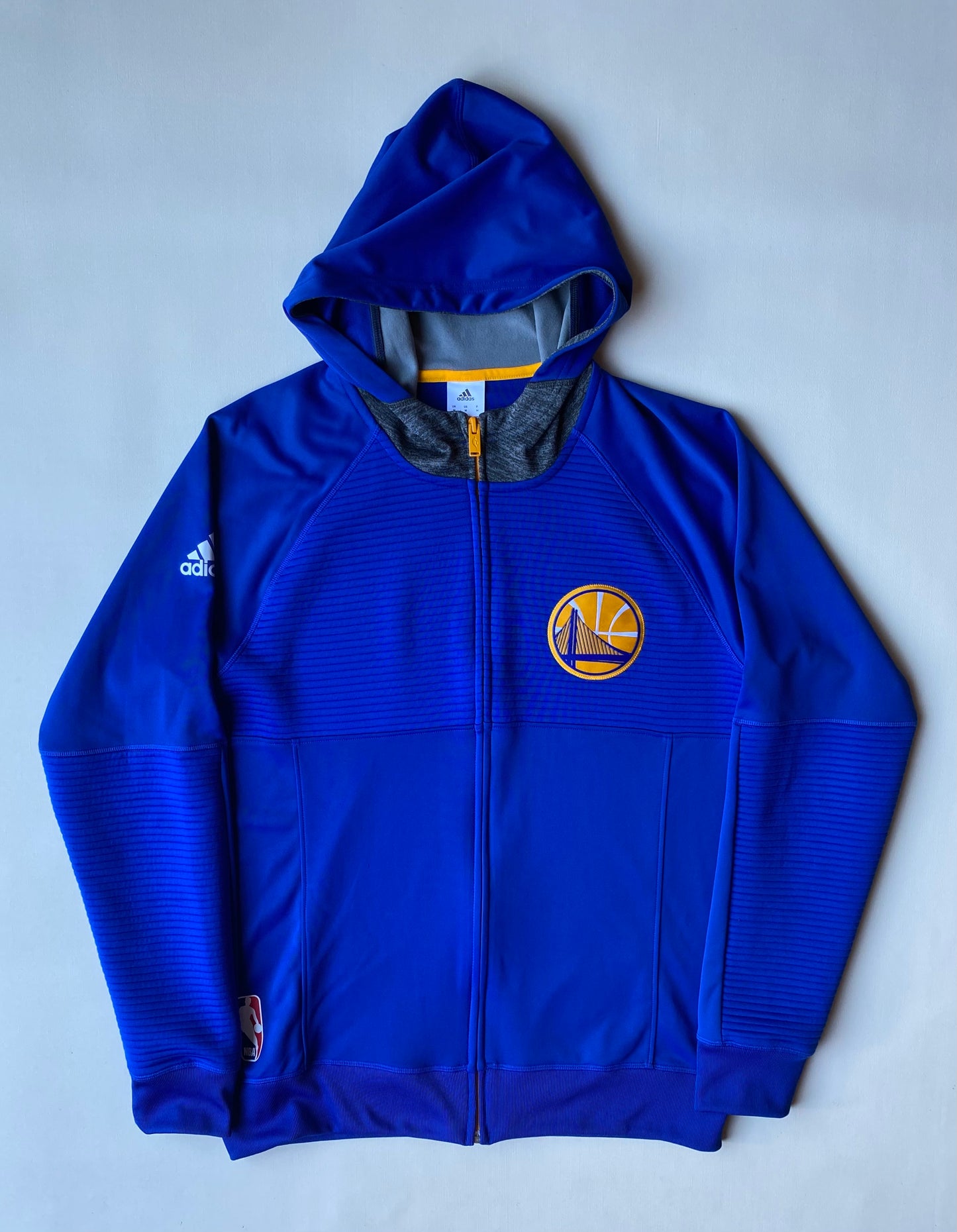 Pull à capuche zippé Adidas, golden state warriors, bleu, M