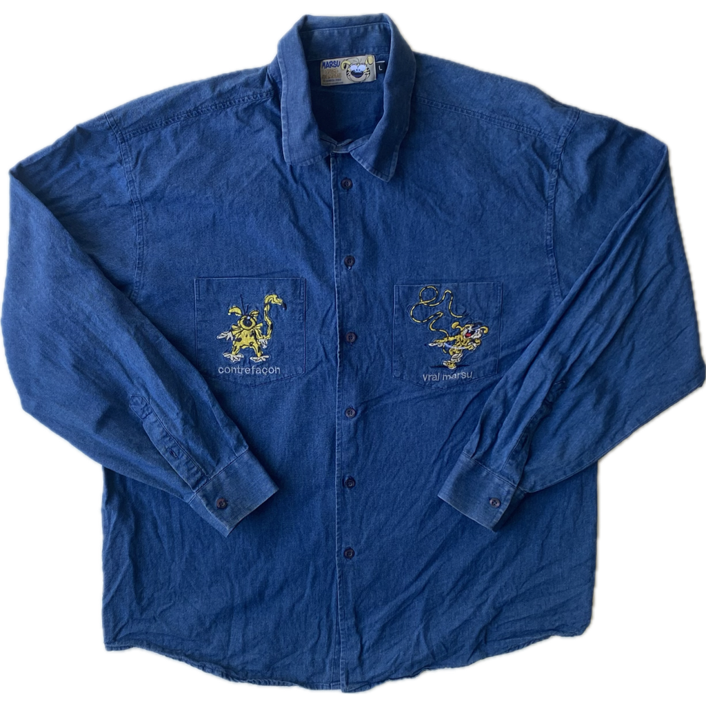 ✅ Chemise jean collector Marsupilami, bleu, L