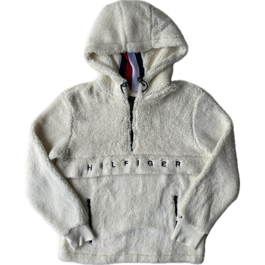 Polaire demi-zip kangourou Tommy Hilfiger, Crème, M / L