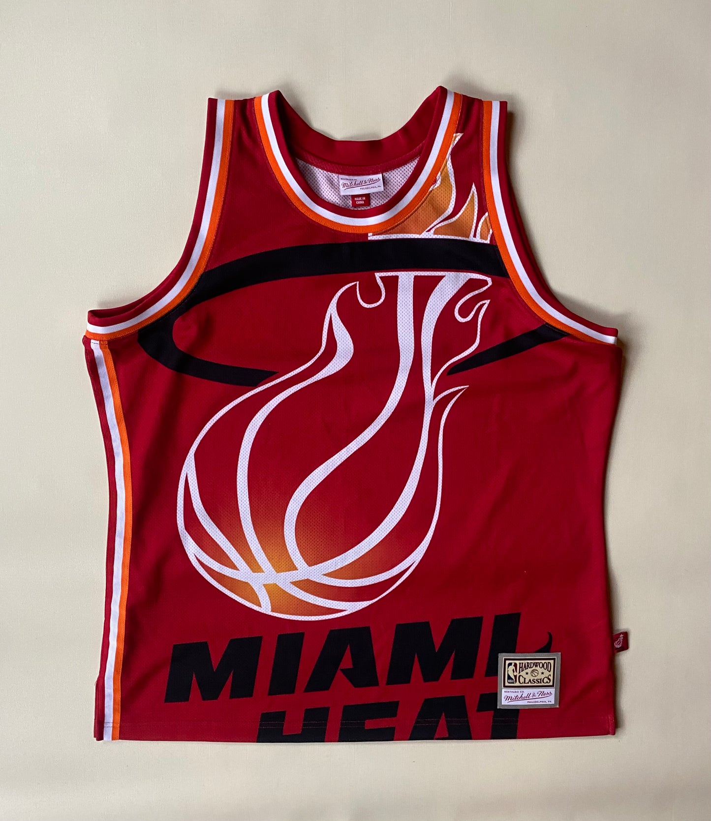 Maillot basket NBA Mitchell & Ness, Miami Heat, rouge, XL