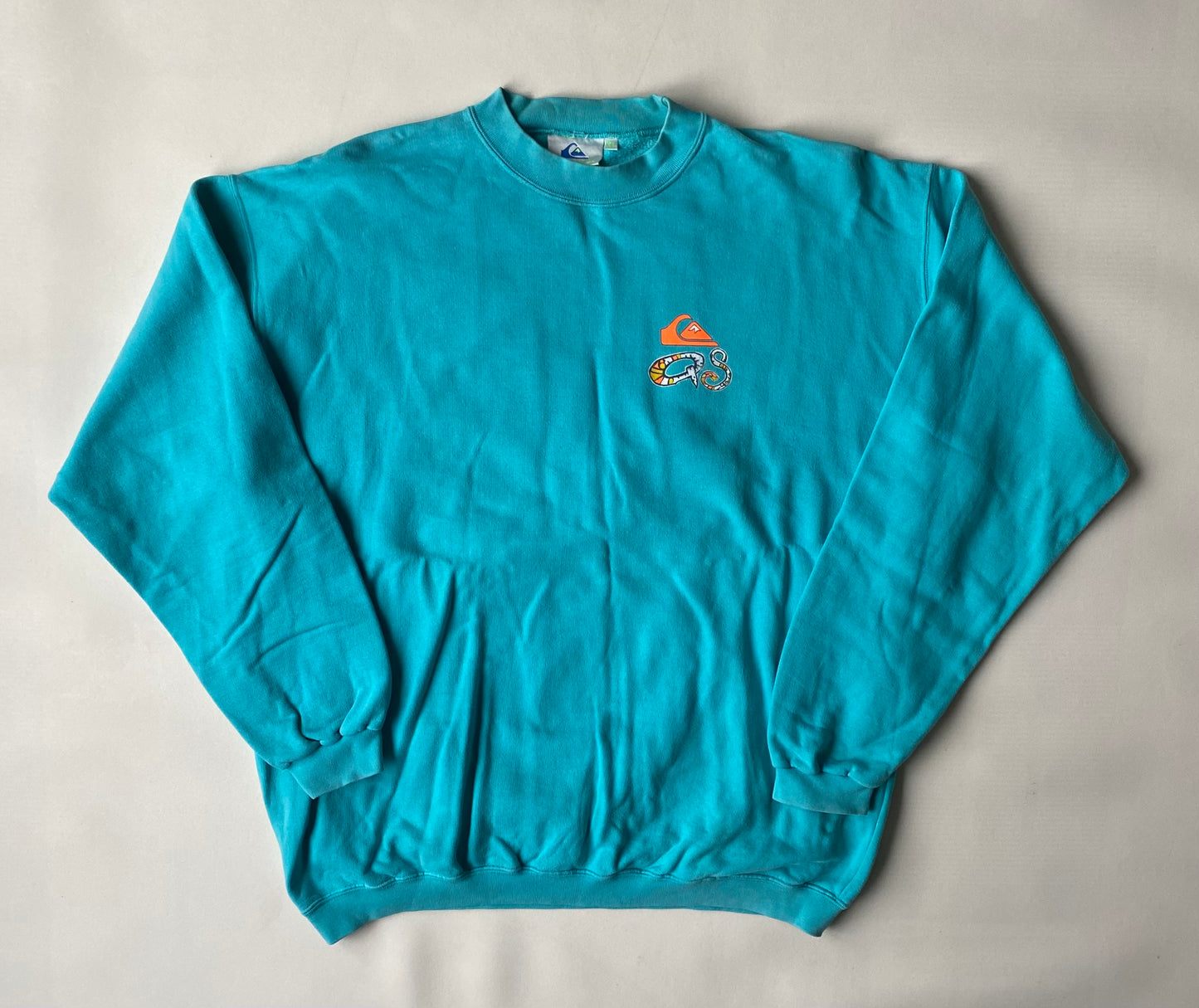 ✅ Pull Quiksilver vintage, bleu turquoise, XL