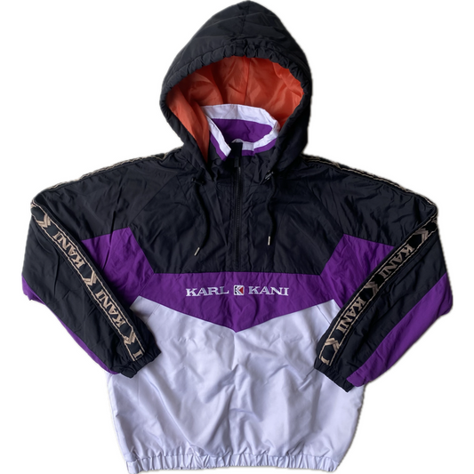 Veste coupe-vent / pluie Karl Kani, noir / violet / blanc, L