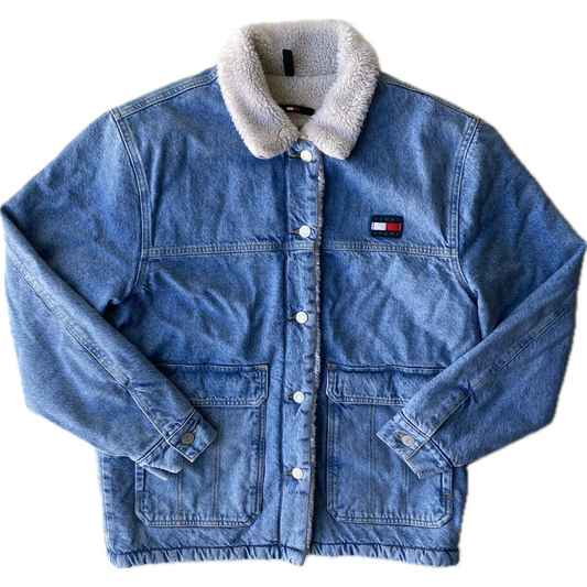 Veste jean polaire Tommy Hilfiger, bleu clair, L