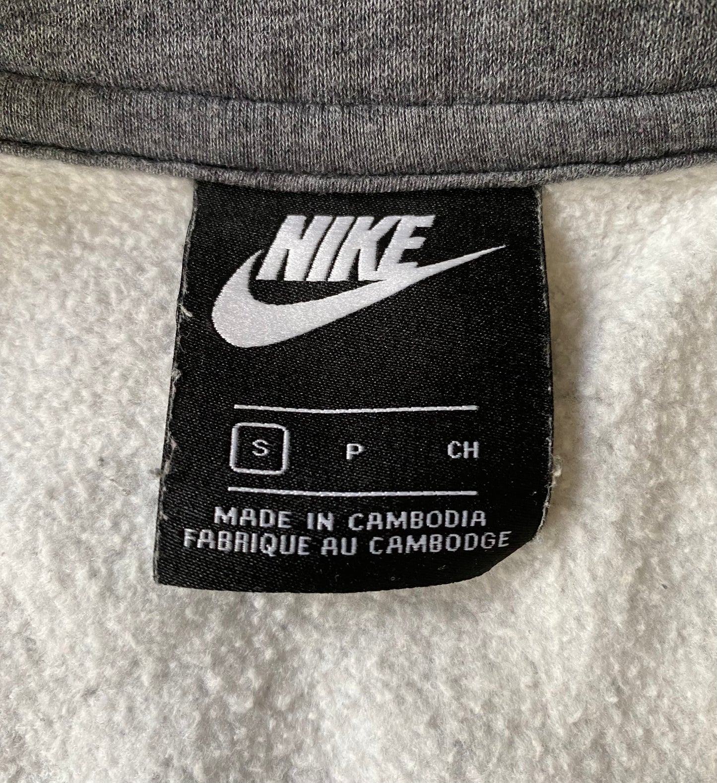 Pull zippé col camionneur Nike, gris, S