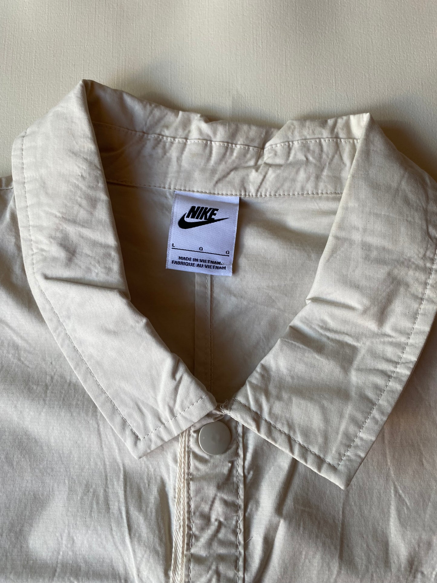 Veste chemise légère Nike, blanc crème, L