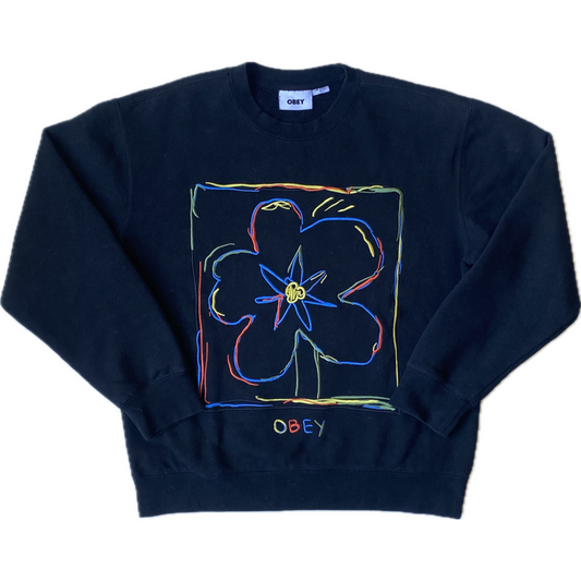 ✅ Pull brodé Obey, noir, S
