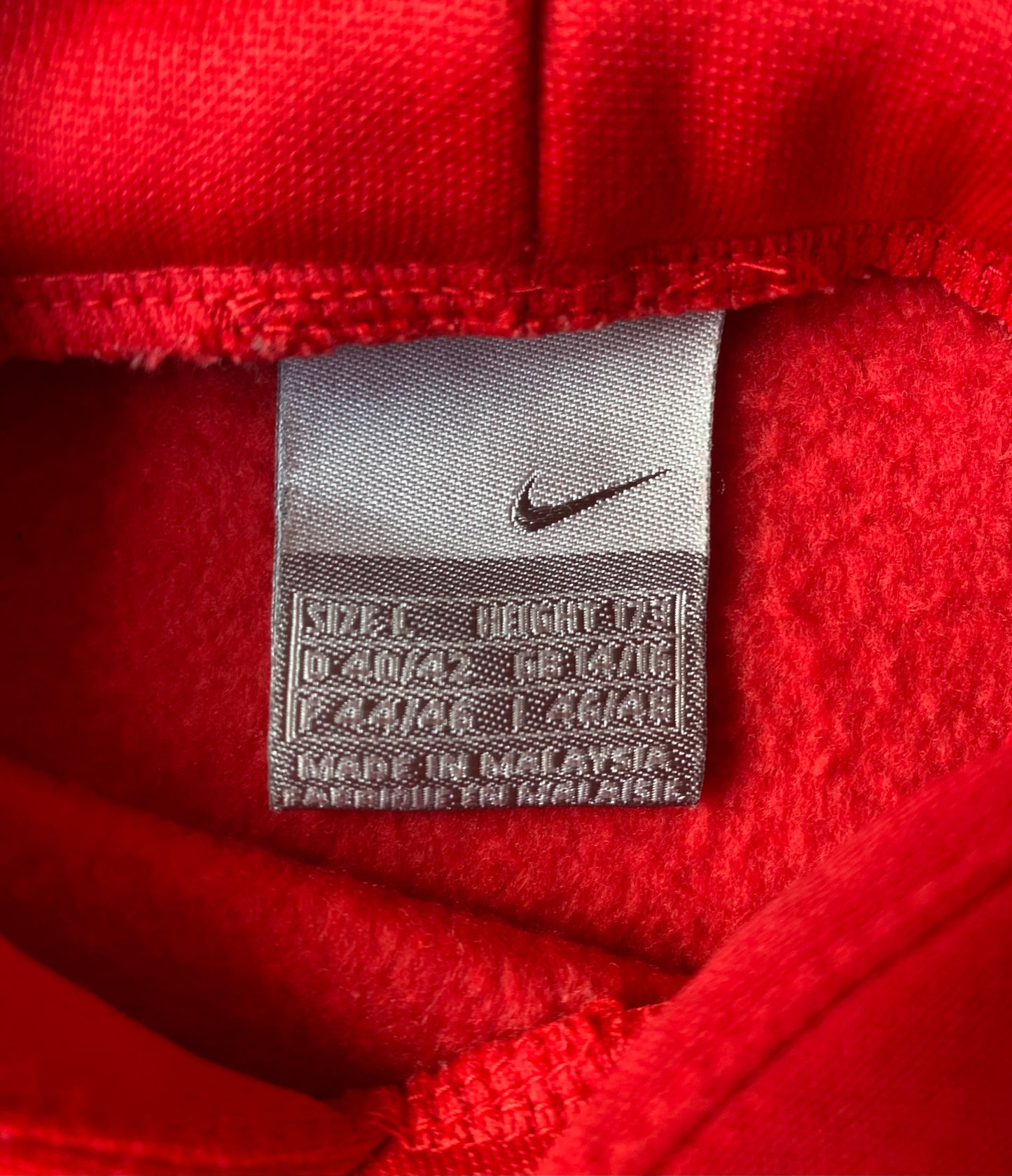 Pull à capuche vintage Nike Just Do It, Rouge, XS