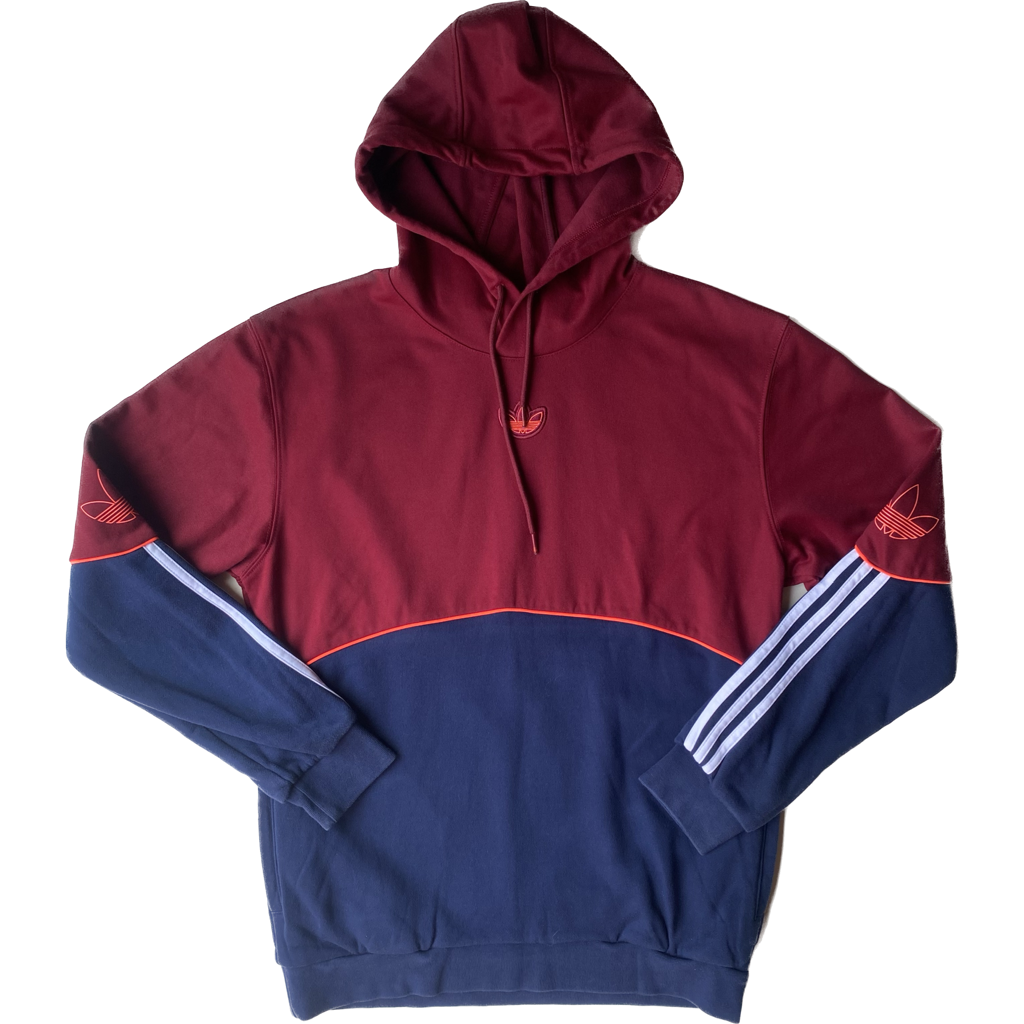 Pull à capuche Adidas, bleu marine et bordeaux, M