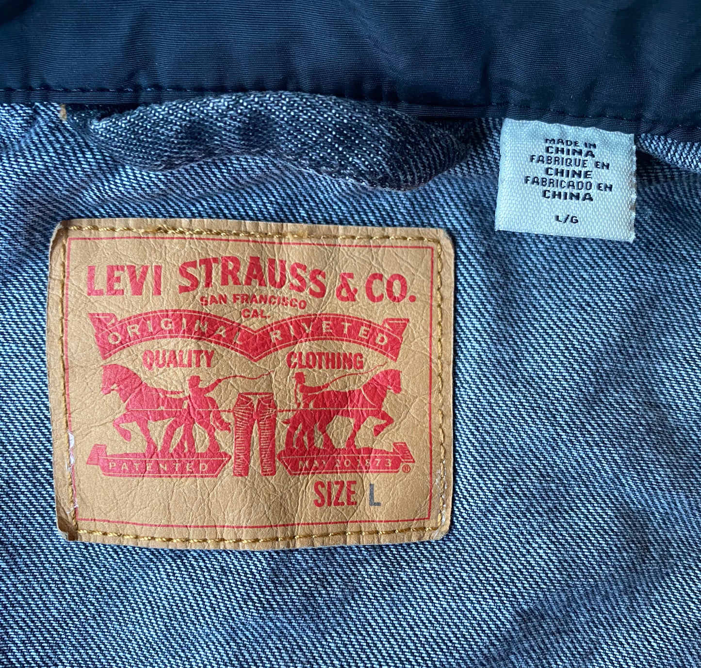 Veste jean Levi's, noir et gris, L légèrement oversize