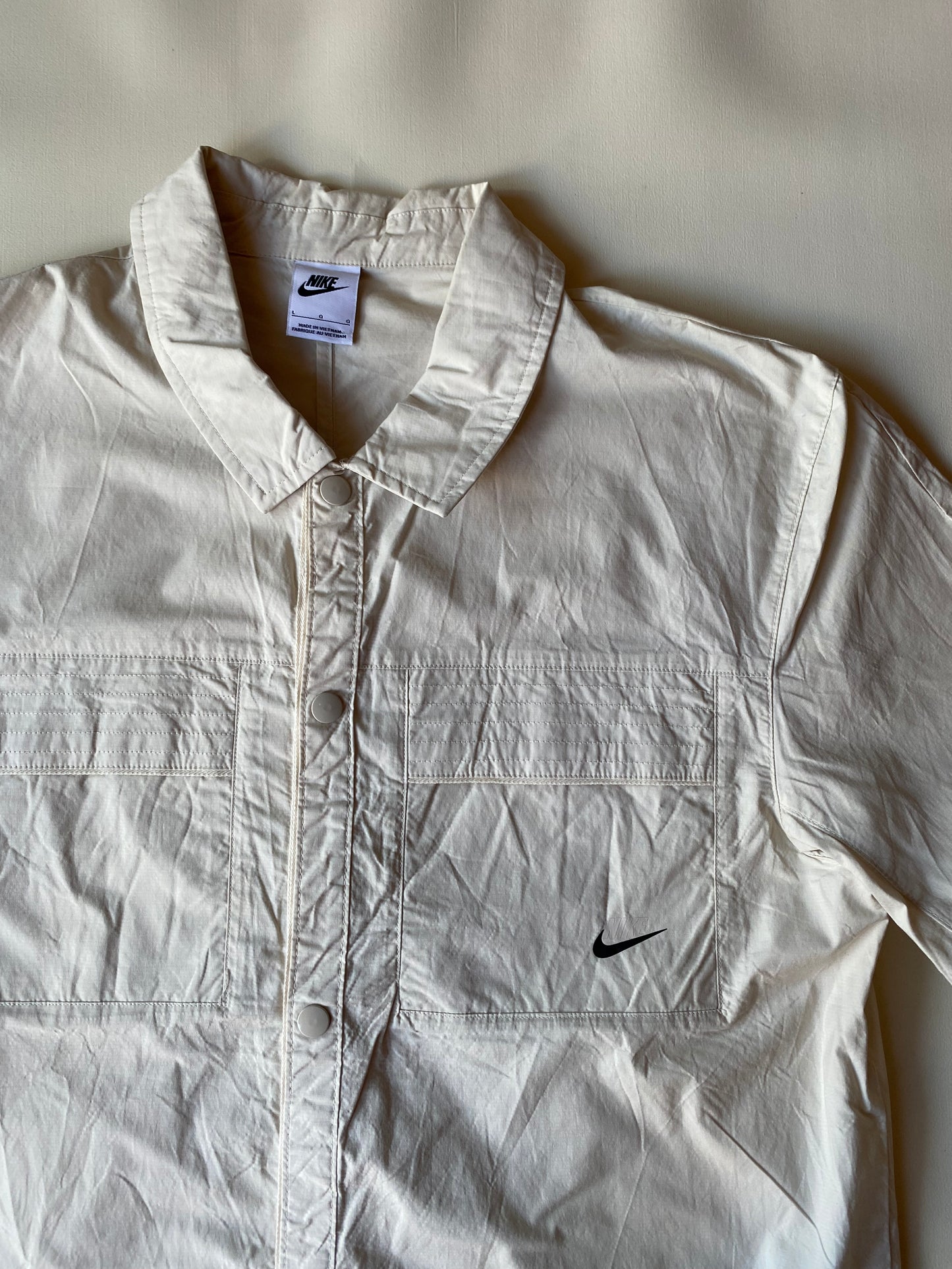 Veste chemise légère Nike, blanc crème, L