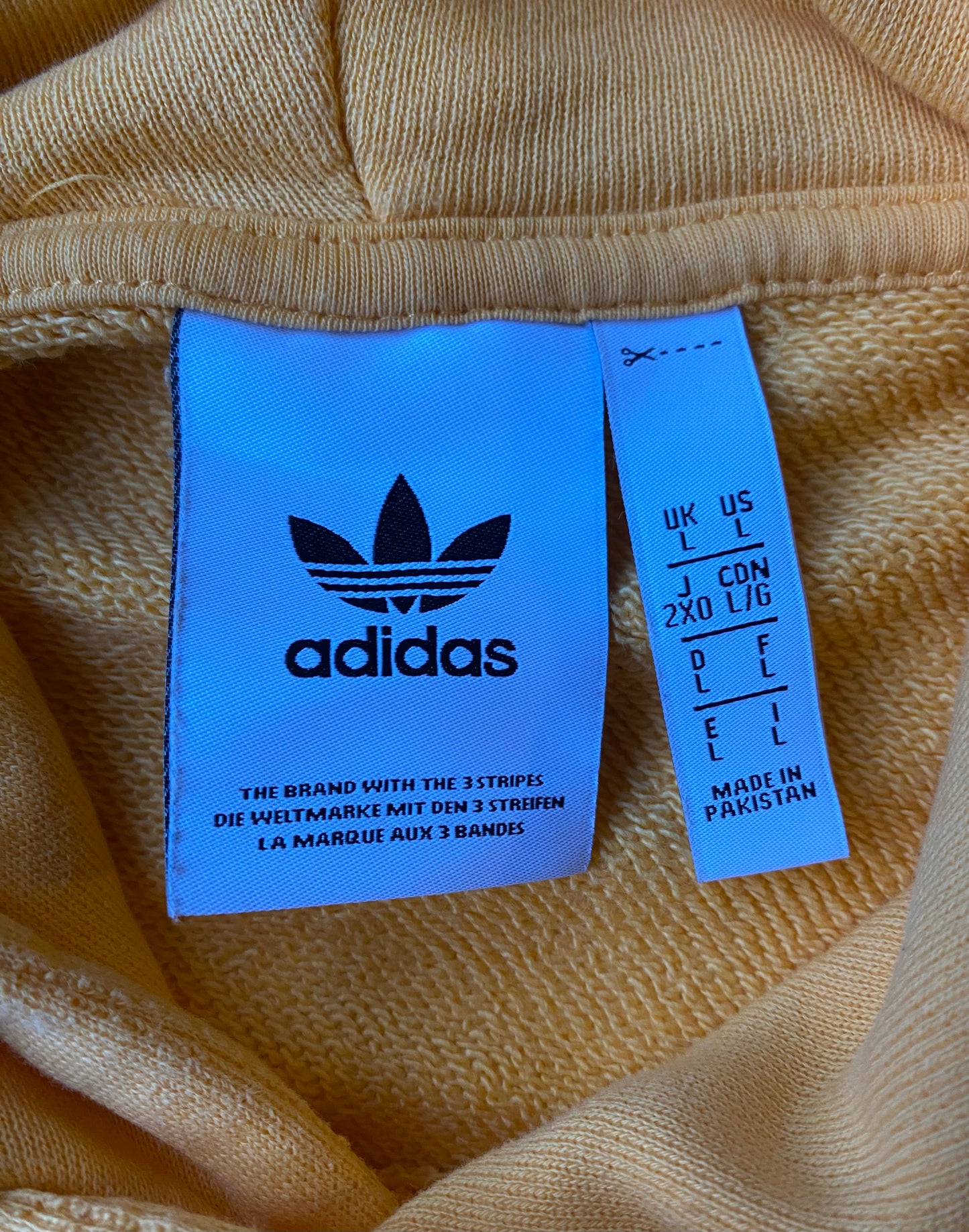 Hoodie Adidas, pêche, L (assez long)