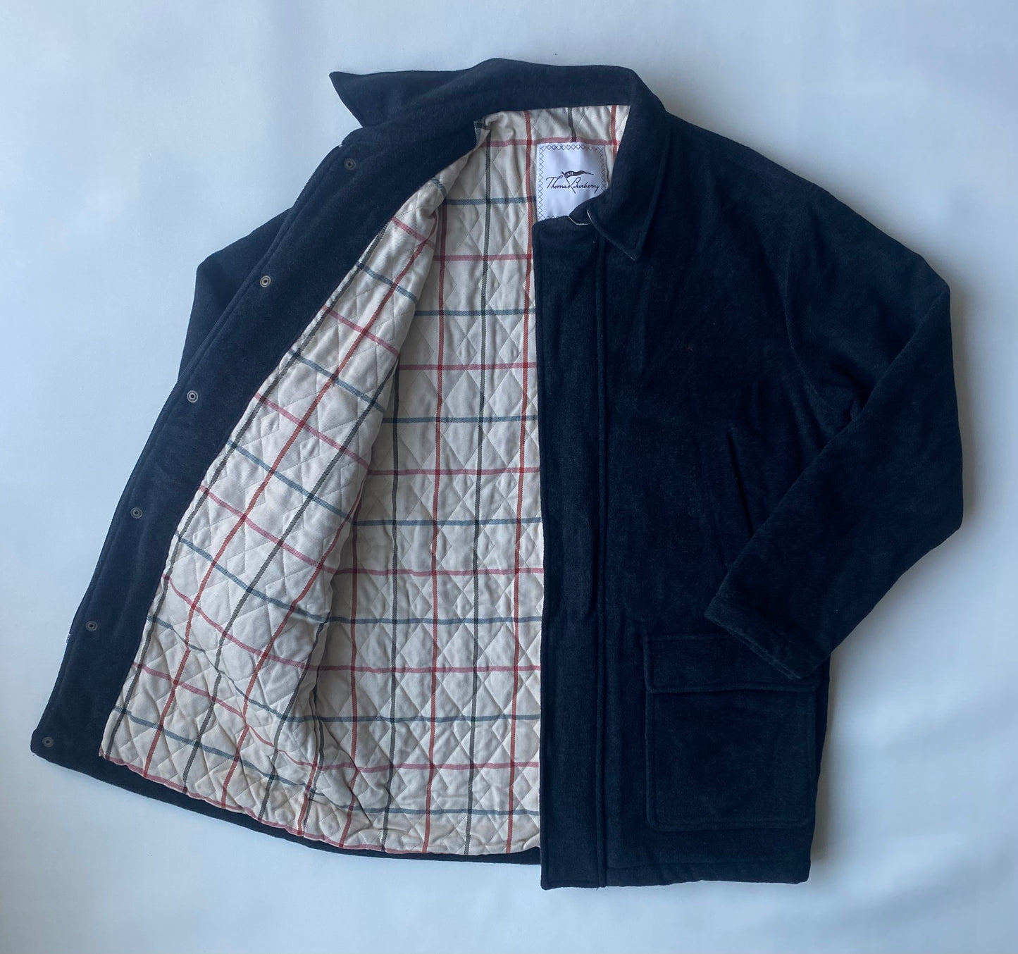 ✅ Manteau laine et cachemire Burberry vintage, gris anthracite, XL