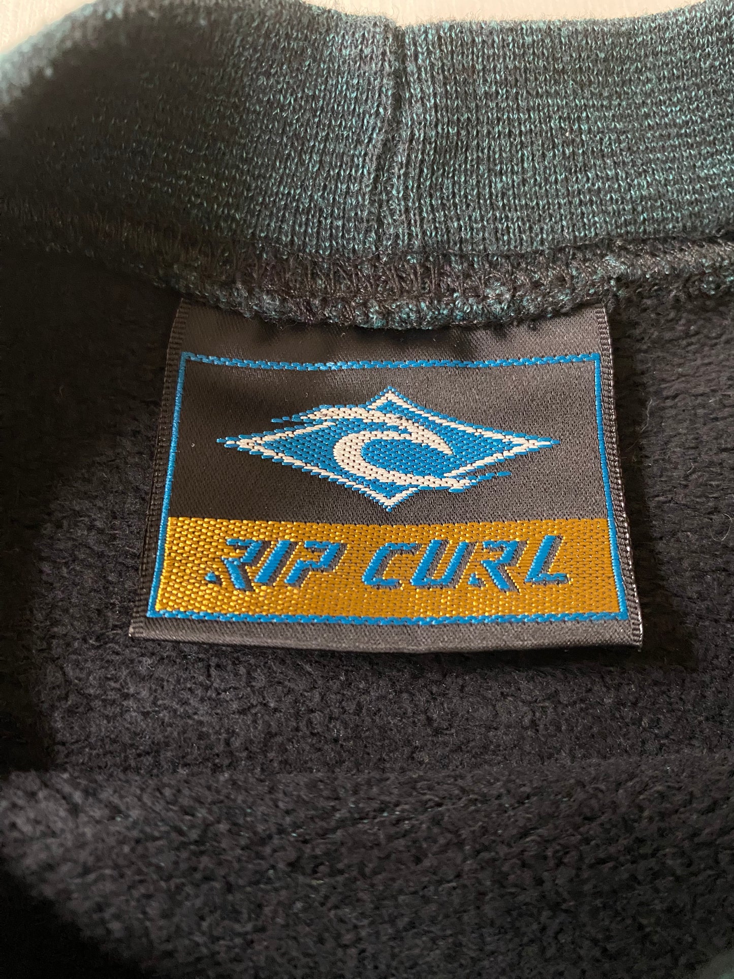 Pull vintage Rip Curl, bleu canard, S légèrement oversize