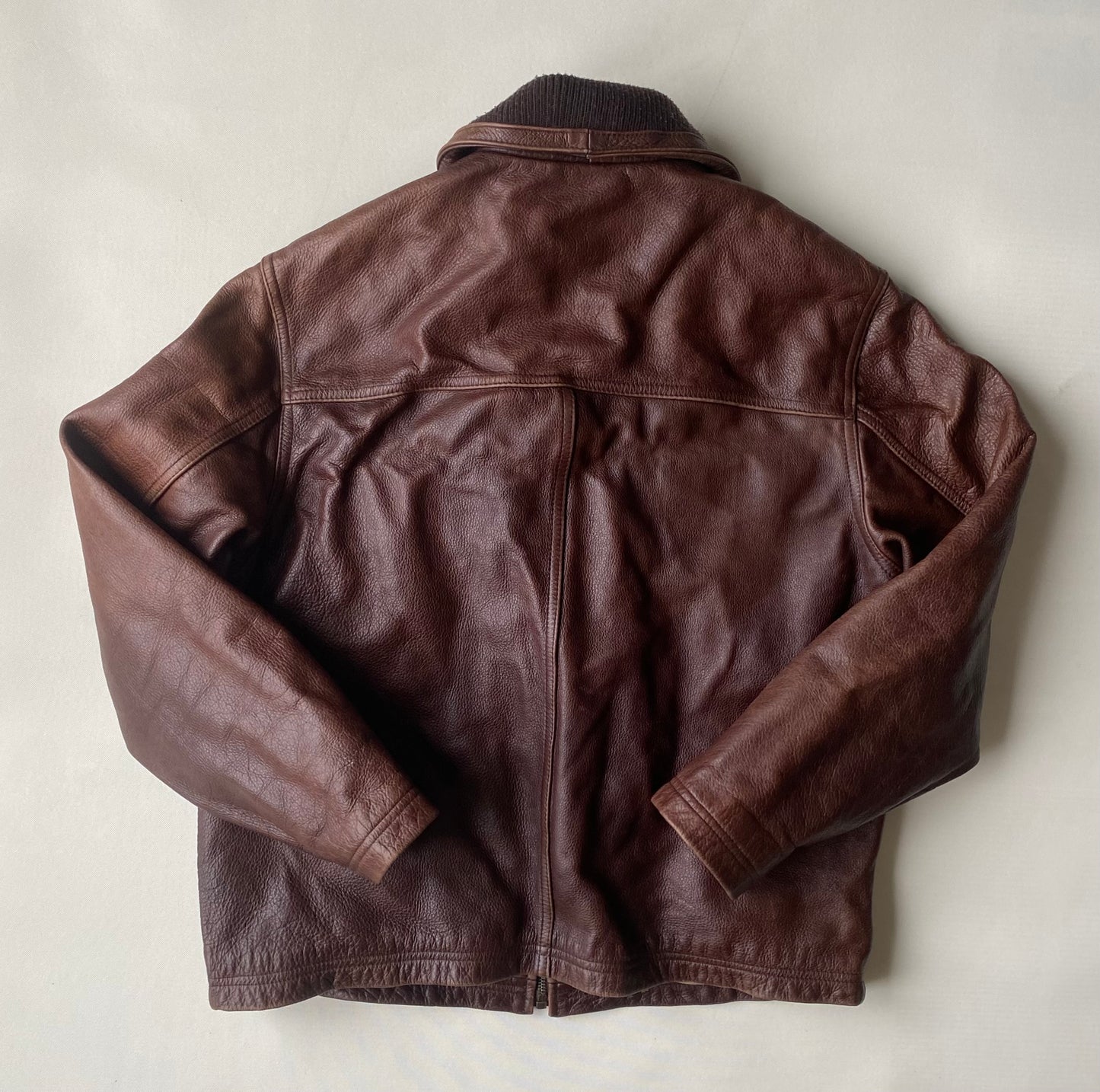 ✅ Veste cuir vintage Quiksilver, marron, S