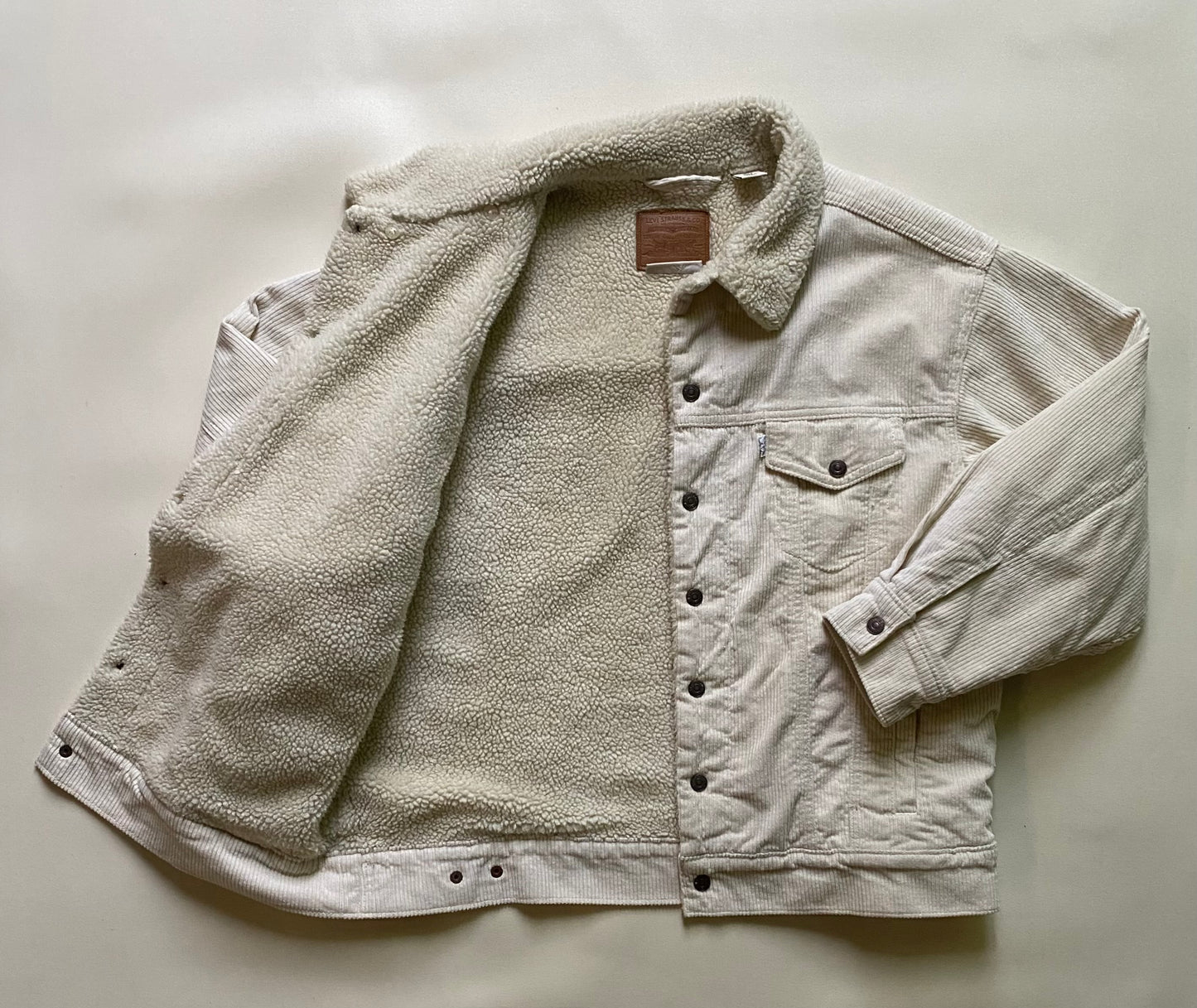 Veste velours côtelé trucker polaire Levi's, beige, M