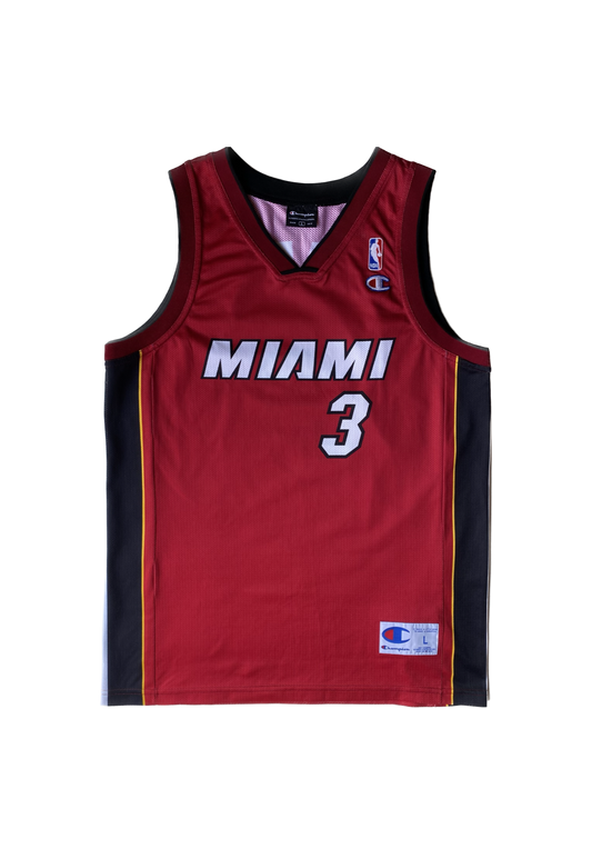 Maillot de basket vintage Champion, Miami Heat, Wade, bordeaux, L